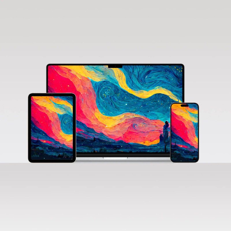 好看的壁纸・【Big Starry Sur】iPhone｜iPad｜Mac将 macOS 11 Big Sur 上的壁纸与梵高 1889 年著名画作 Starry Night《星月夜》完美融合