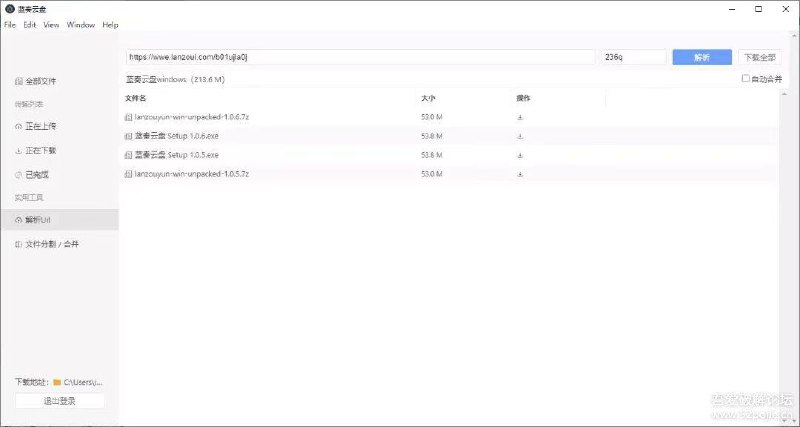 第三方蓝奏云盘客户端这个第三方的工具目前来说比较粗糙，但是上传、下载、分享和上传大文件都毫无压力，比网页端好得非常多